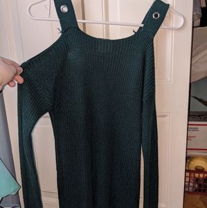Cut Out Shoulder Knitted Sweater
